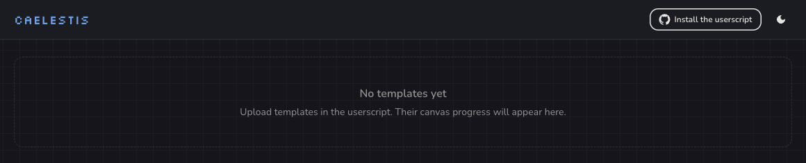 A new dashboard with no templates.