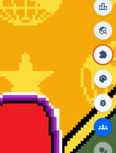The Caelestis map button outlined in orange.