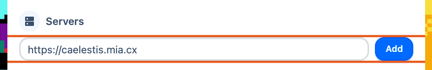 An example address and the Add button.