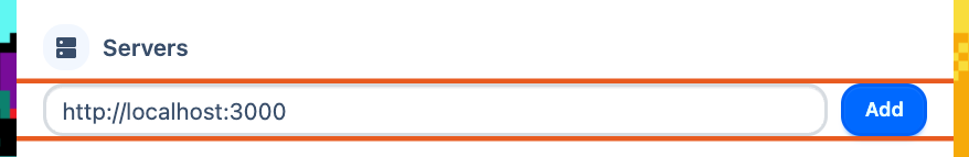 The local server address beside the Add button.