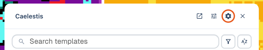 The Settings gear outlined in orange.
